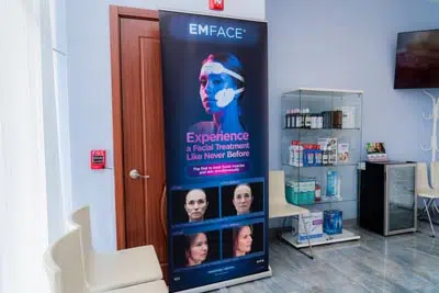 EMFACE signage hanging in Dental Beauty in Feasterville, PA