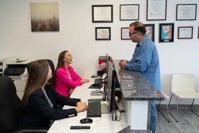 patient scheduling their next dental appointment at Dental Beauty in Feasterville, PA